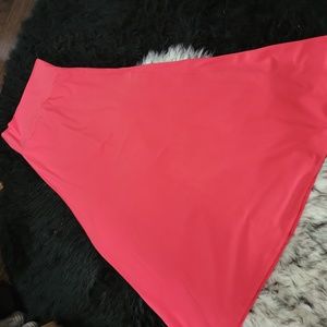 NWT WOMENS HIGH WAISTED MAXI SKIRT BY CHANCES R SIZE LARGE CORAL PINK